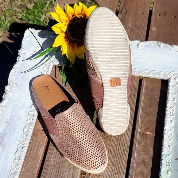 Frye Melanie dusty rose leather slides - Picture 2 of 9